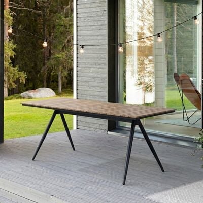 Vilja aintwood ruokapöytä 200x90 cm musta/ruskea, kuvausmalli